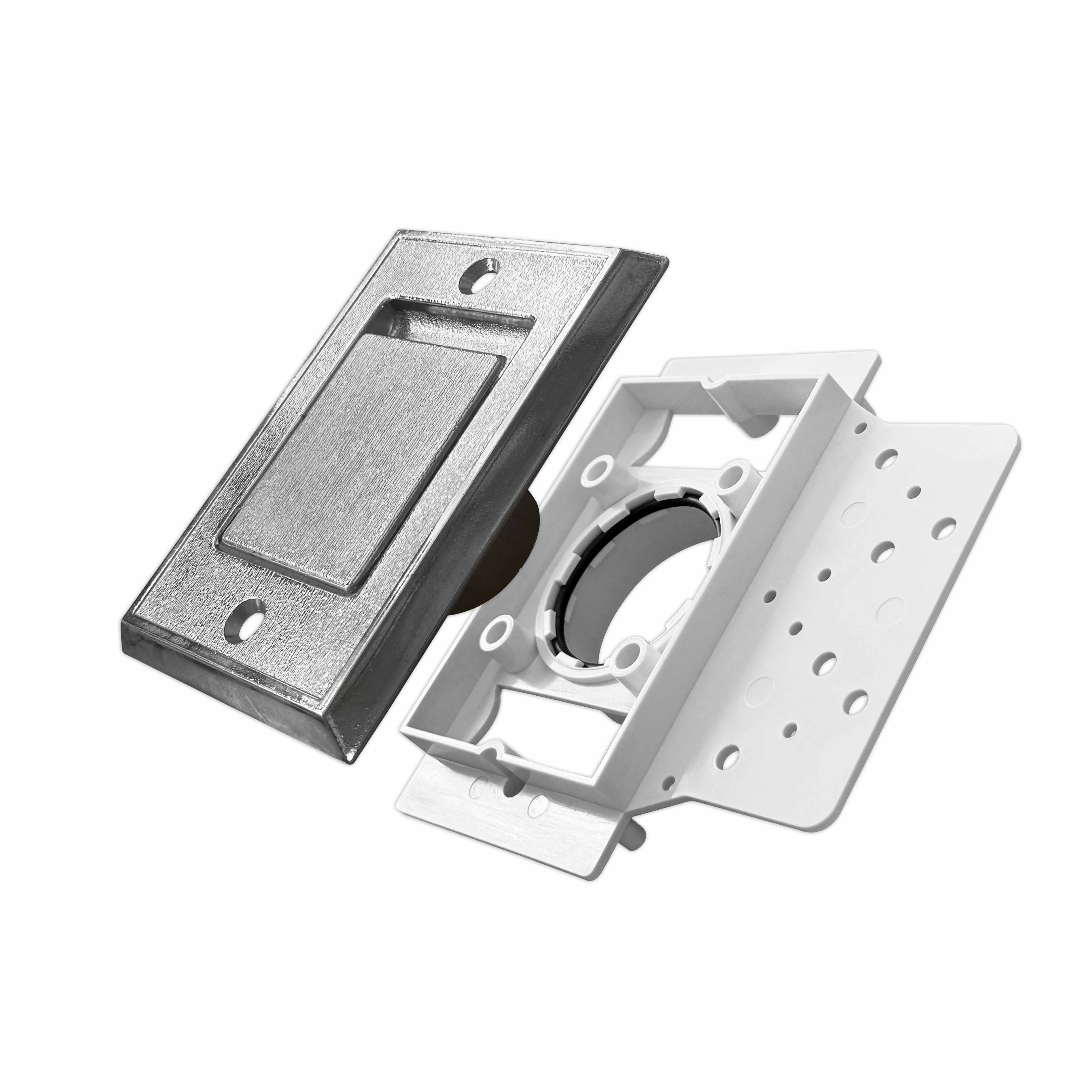 Metall - Wand-Saugdose rechteckig