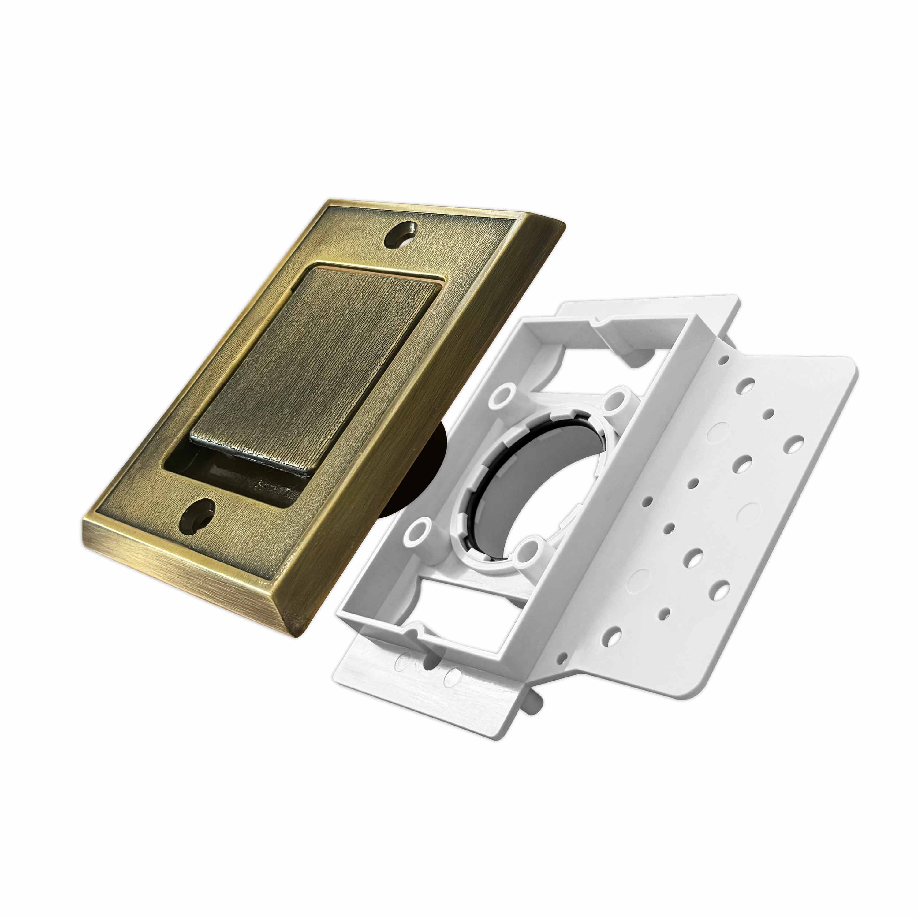 Metall - Wand-Saugdose rechteckig