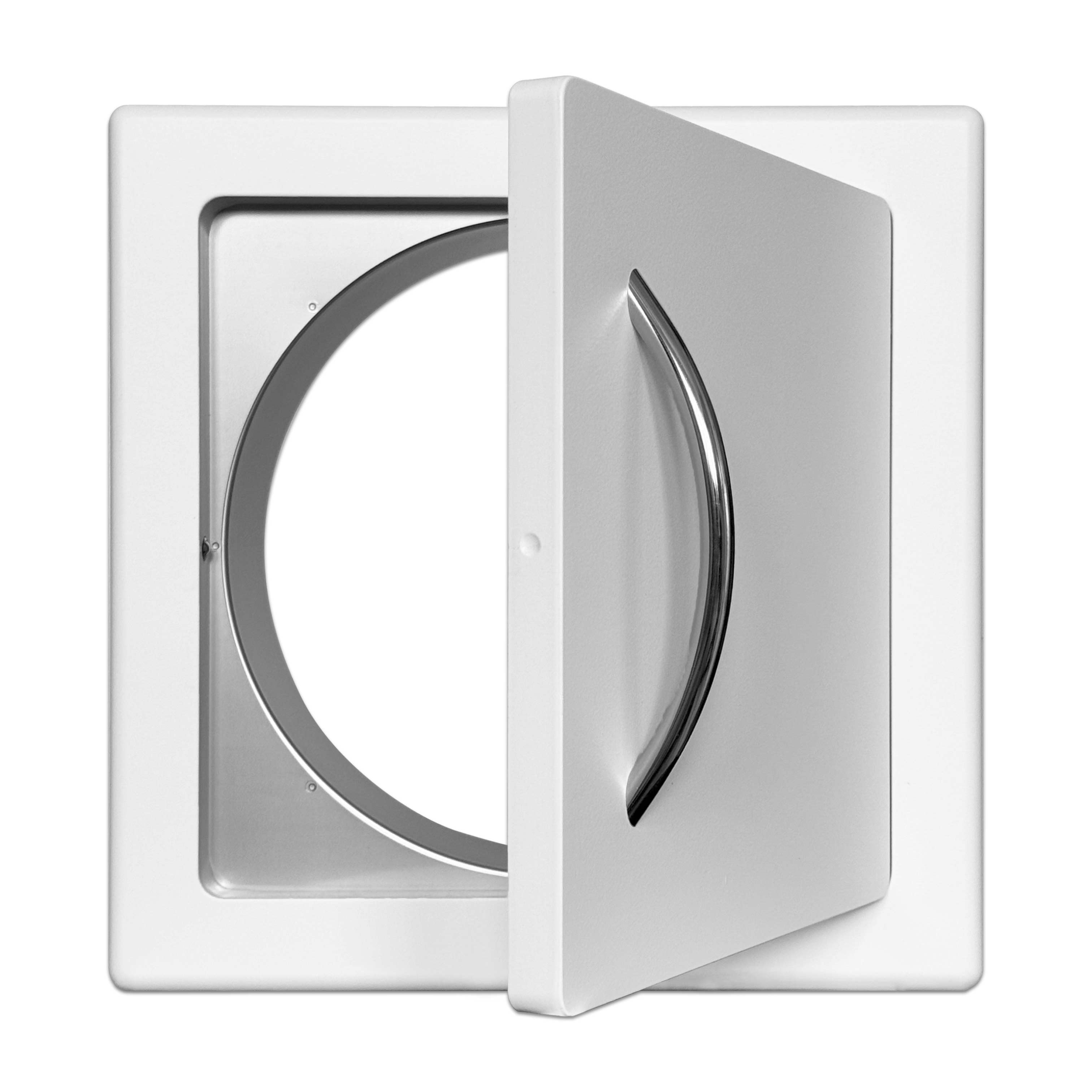 Einwurftür MDF Holz - Weiß - ohne Schloss - ⌀ 250 mm