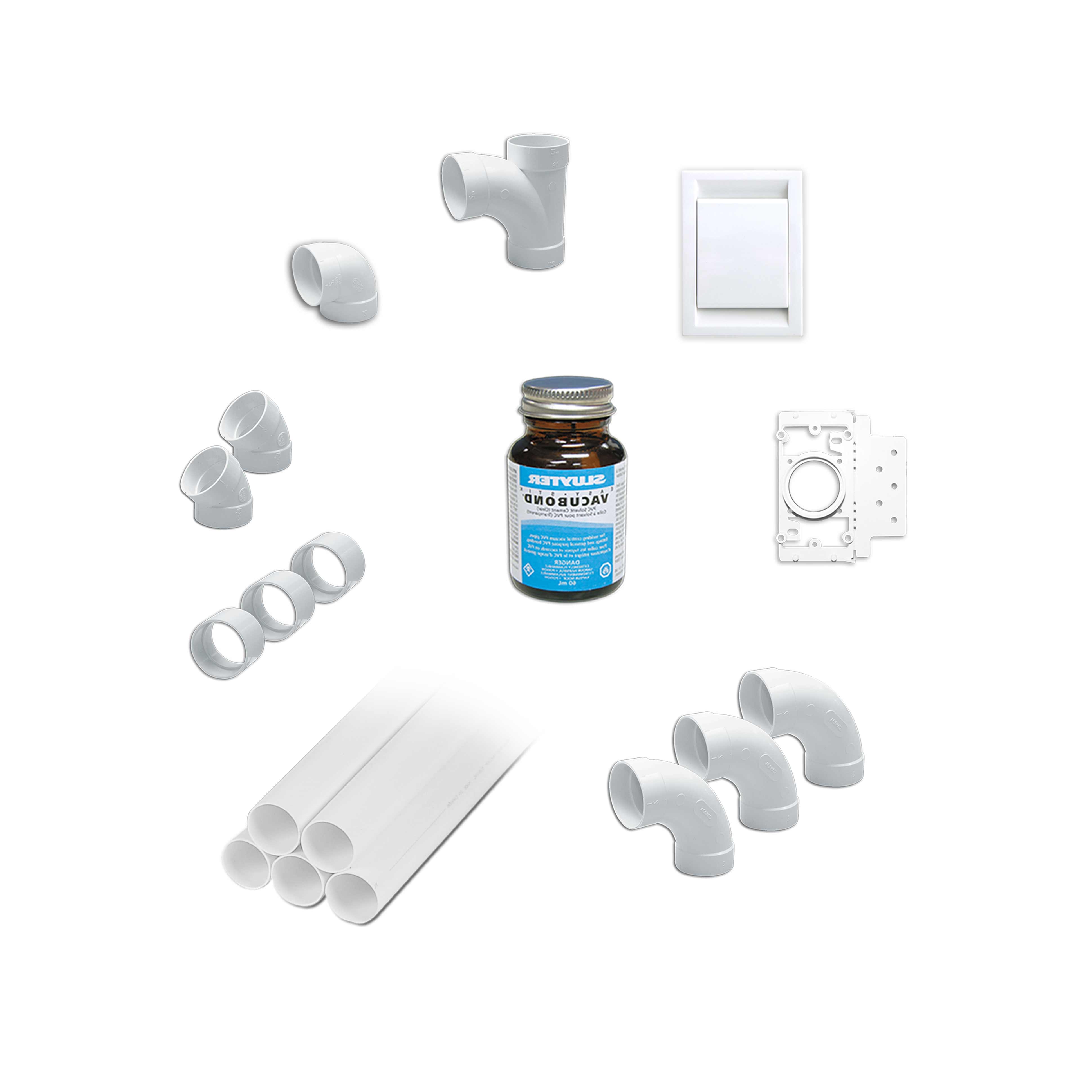 Verrohrungsset für 1 Saugdose