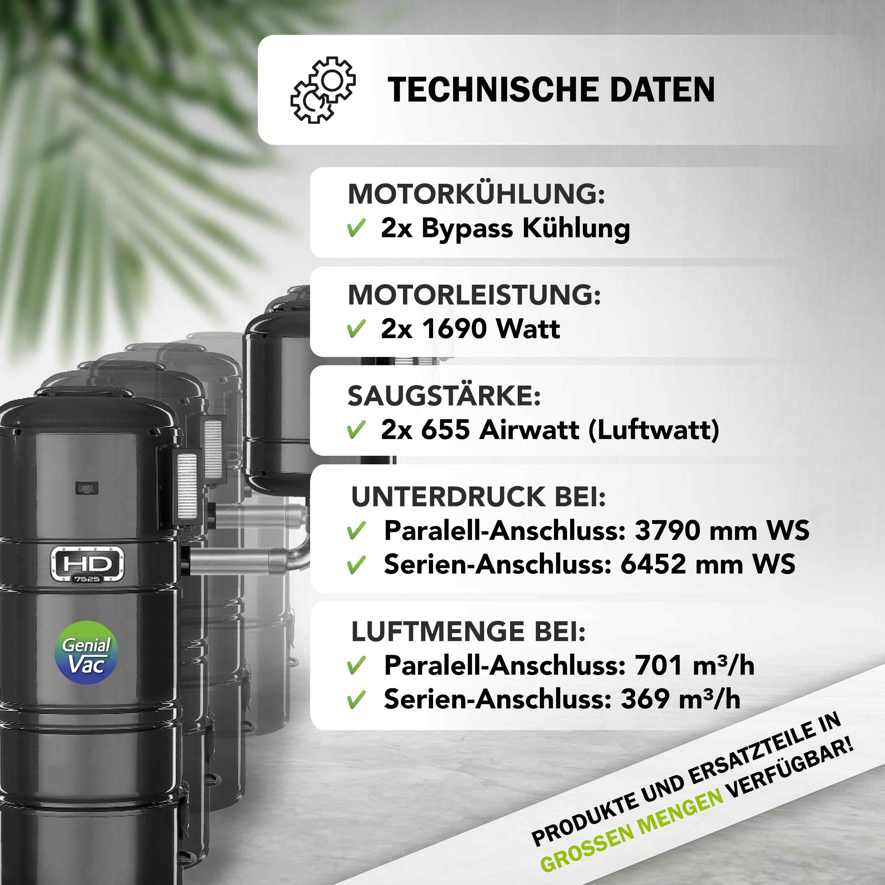 Genialvac GV7525 - 2 Motoren - 4 Turbinen - HIGH-Quality