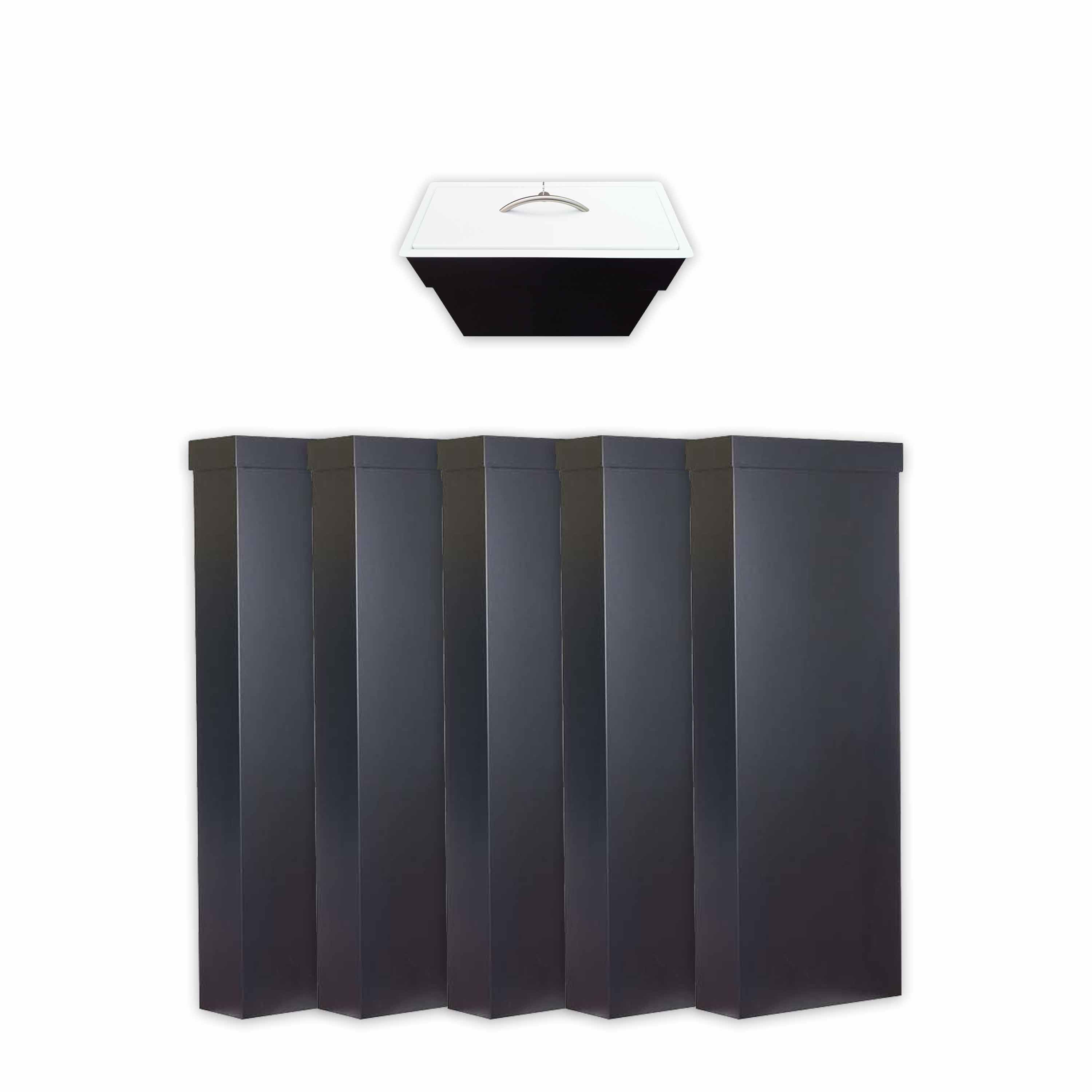 Flachkanal-Set 6 - durch zwei Geschossdecken, mit einem Einwurf von OBEN