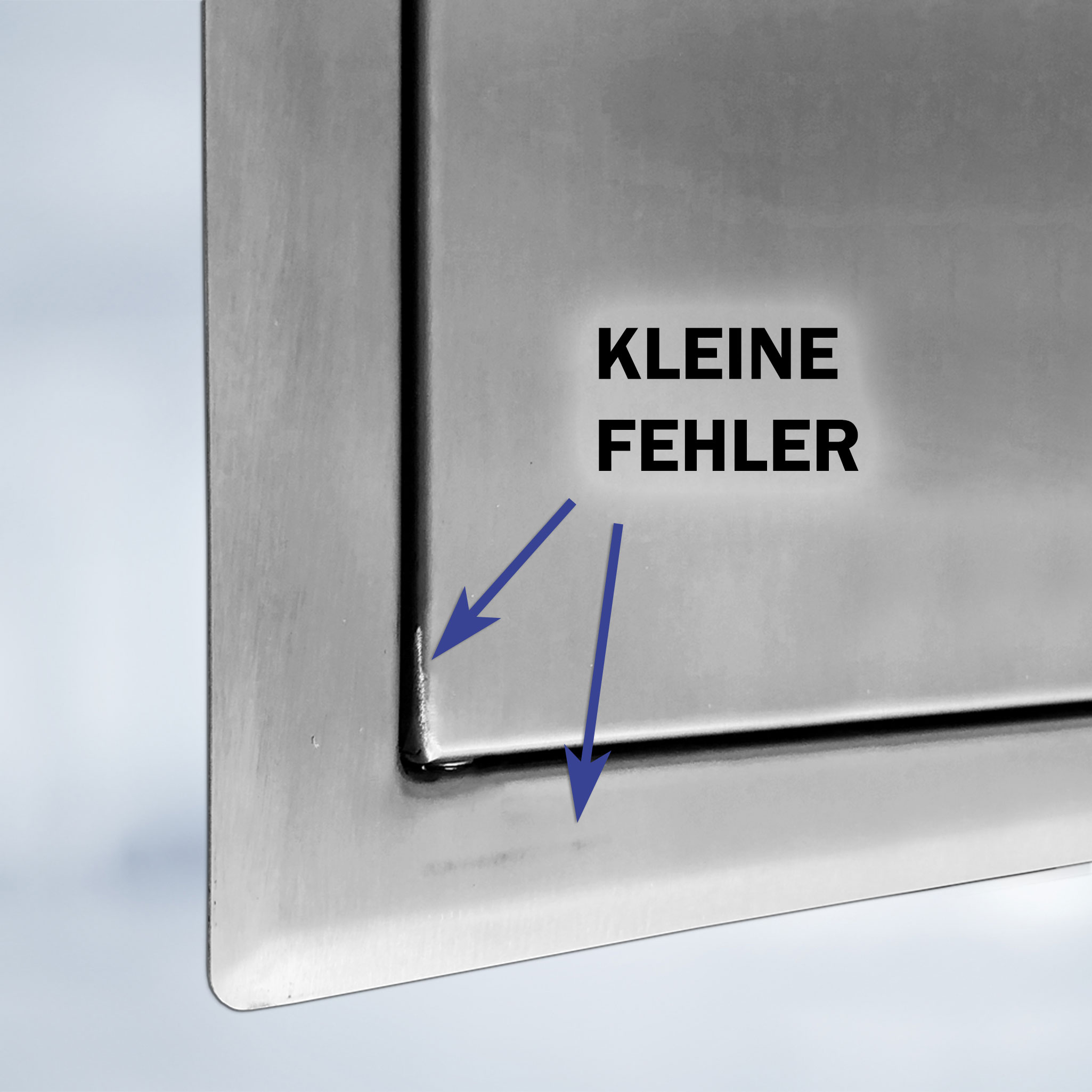 B-Waren Türe edelstahl-gebürstet mit Push-Knopf 300x300 mm