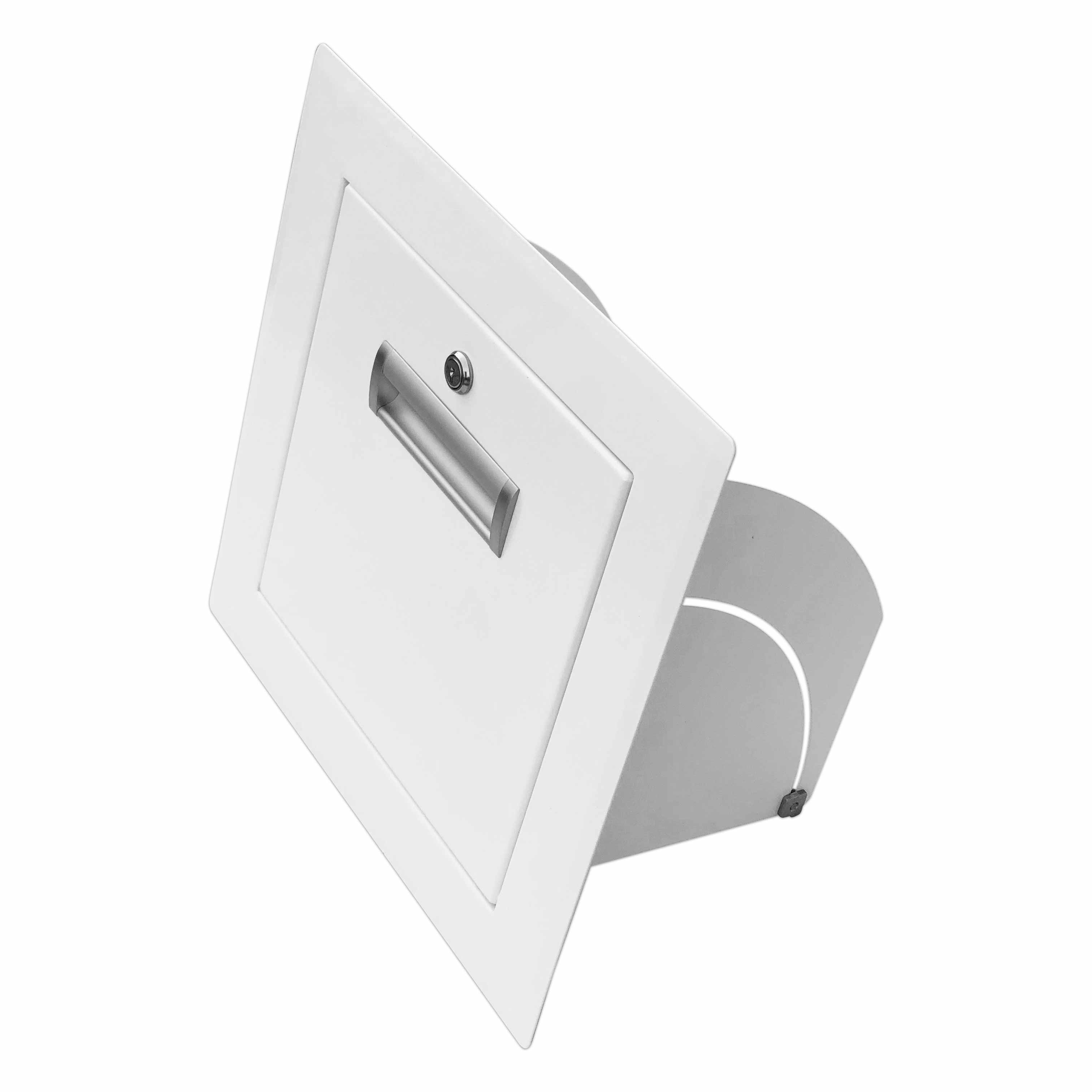 Kippmulde Metall - Weiß - einwandig - ohne Dichtung - schmaler Rahmen - 300x300 mm