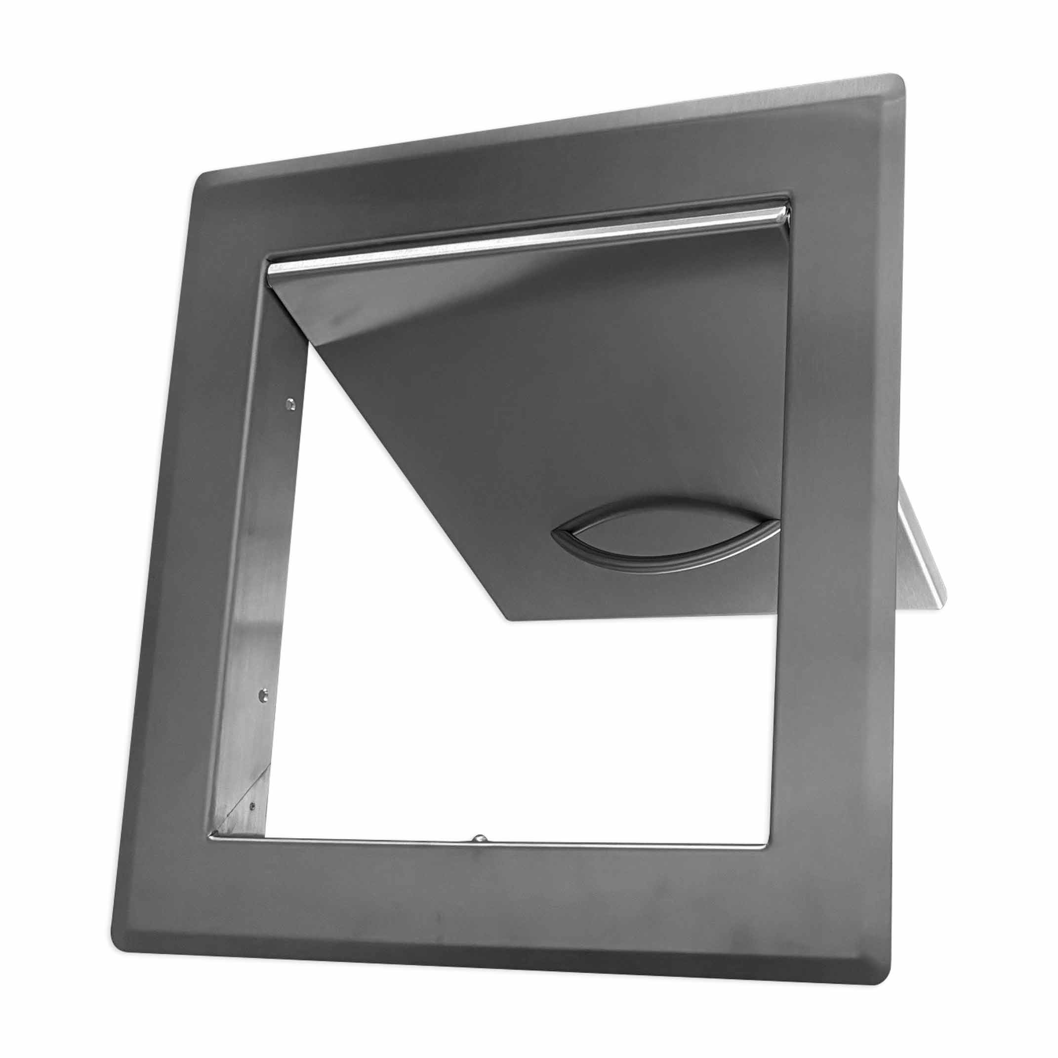 Pendel-Einwurftür Metall - Edelstahl - einwandig - ohne Dichtung - breiter Rahmen - 300x300 mm